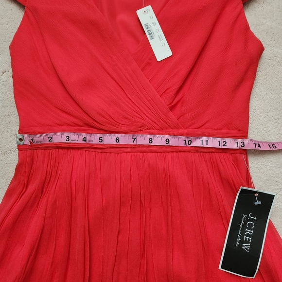 NWT J Crew Silk Chiffon Mirabelle Dress, strawberry red, size 4 - Picture 9 of 15